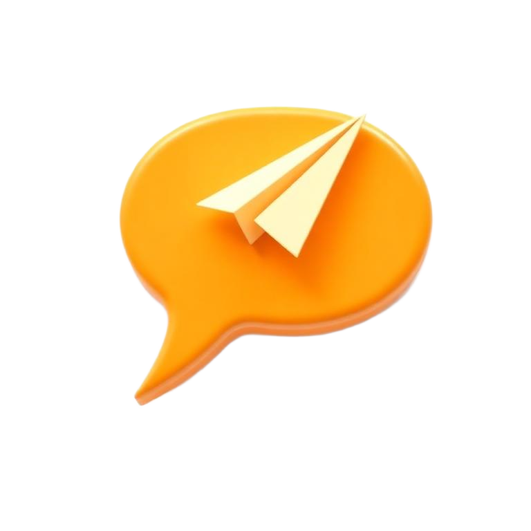 Chat bubble with paper plane